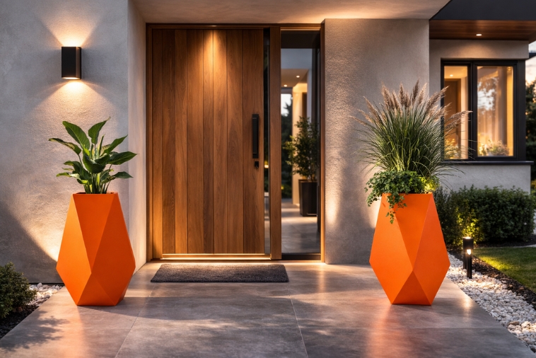 Pomarańczowe donice ozdobne Volcano